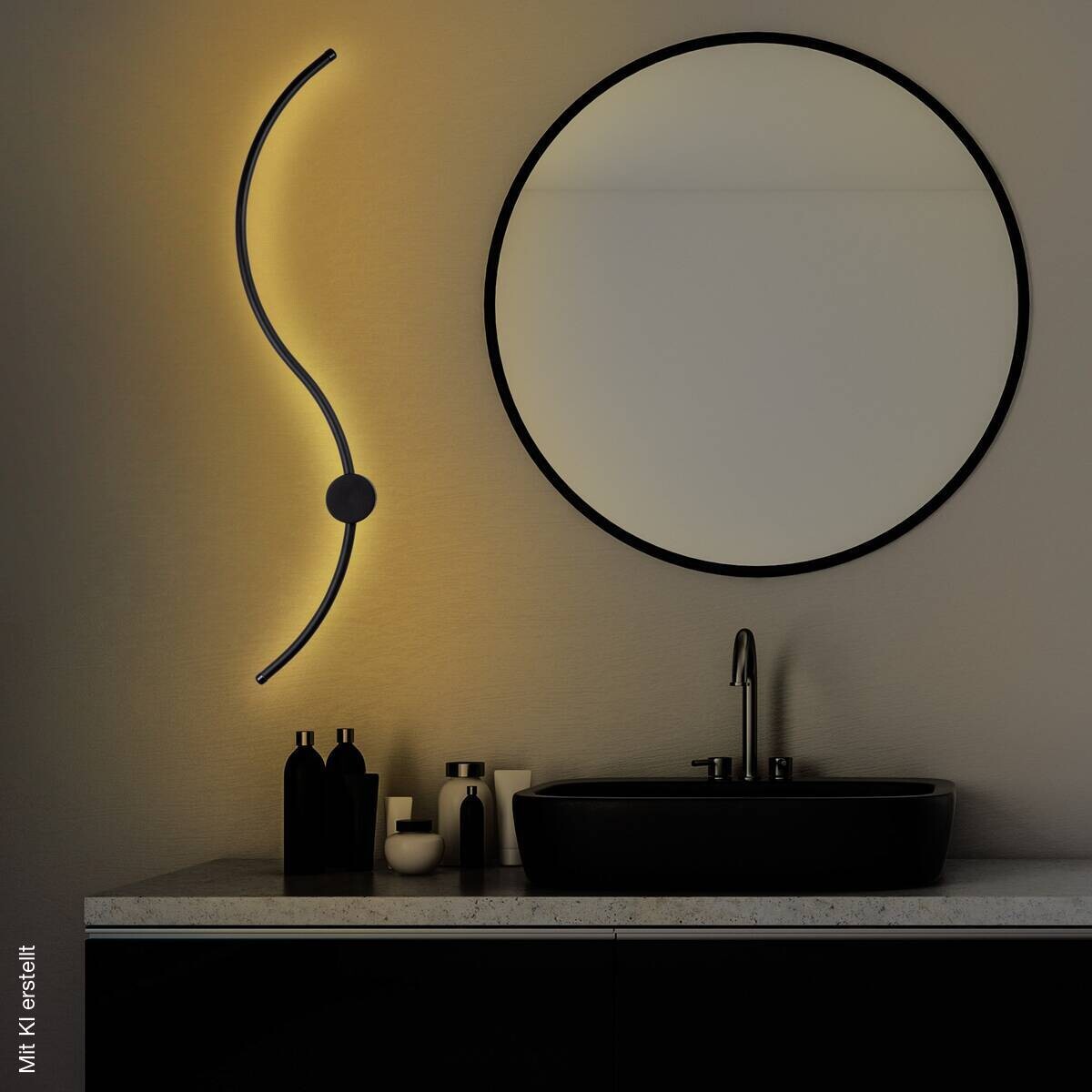 Opviq LED-Wandleuchte schwarz B/H/T: ca. 90x17x10 cm