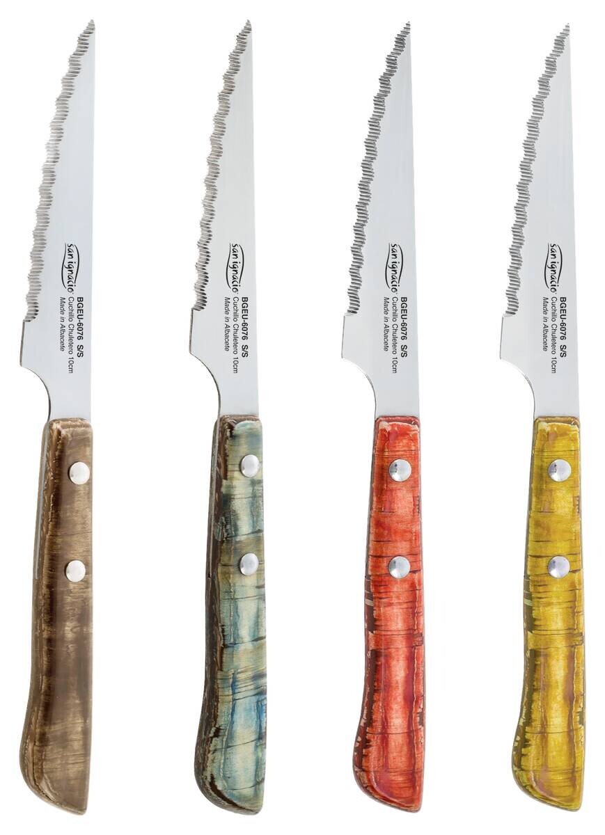 SAN IGNACIO Steakmesser-Set EVERGREEN bunt Edelstahl 4 tlg.