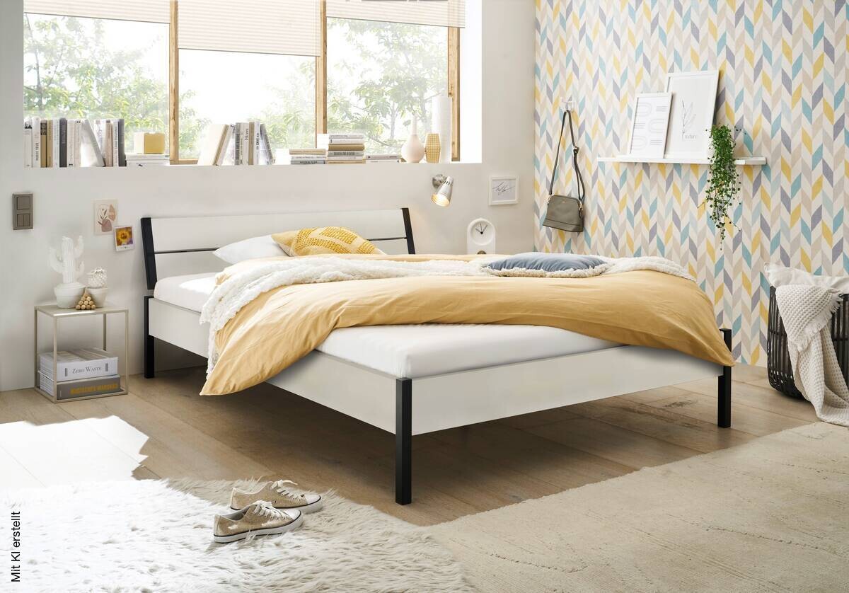 Futonbett Marseille weiß Liegefläche B/L: ca. 140x200 cm