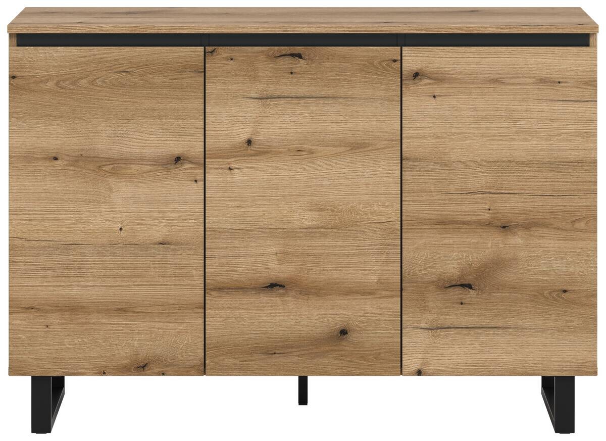 Sideboard Tomasa Evoke Oak Nachbildung schwarz B/H/T: ca. 120x84x36 cm