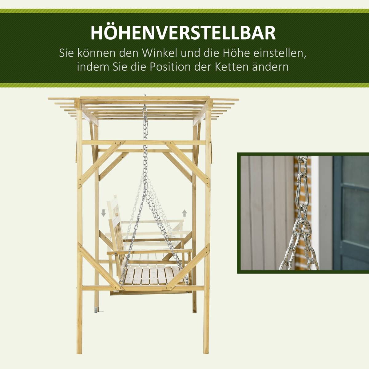 Outsunny Hollywoodschaukel mit Pergola