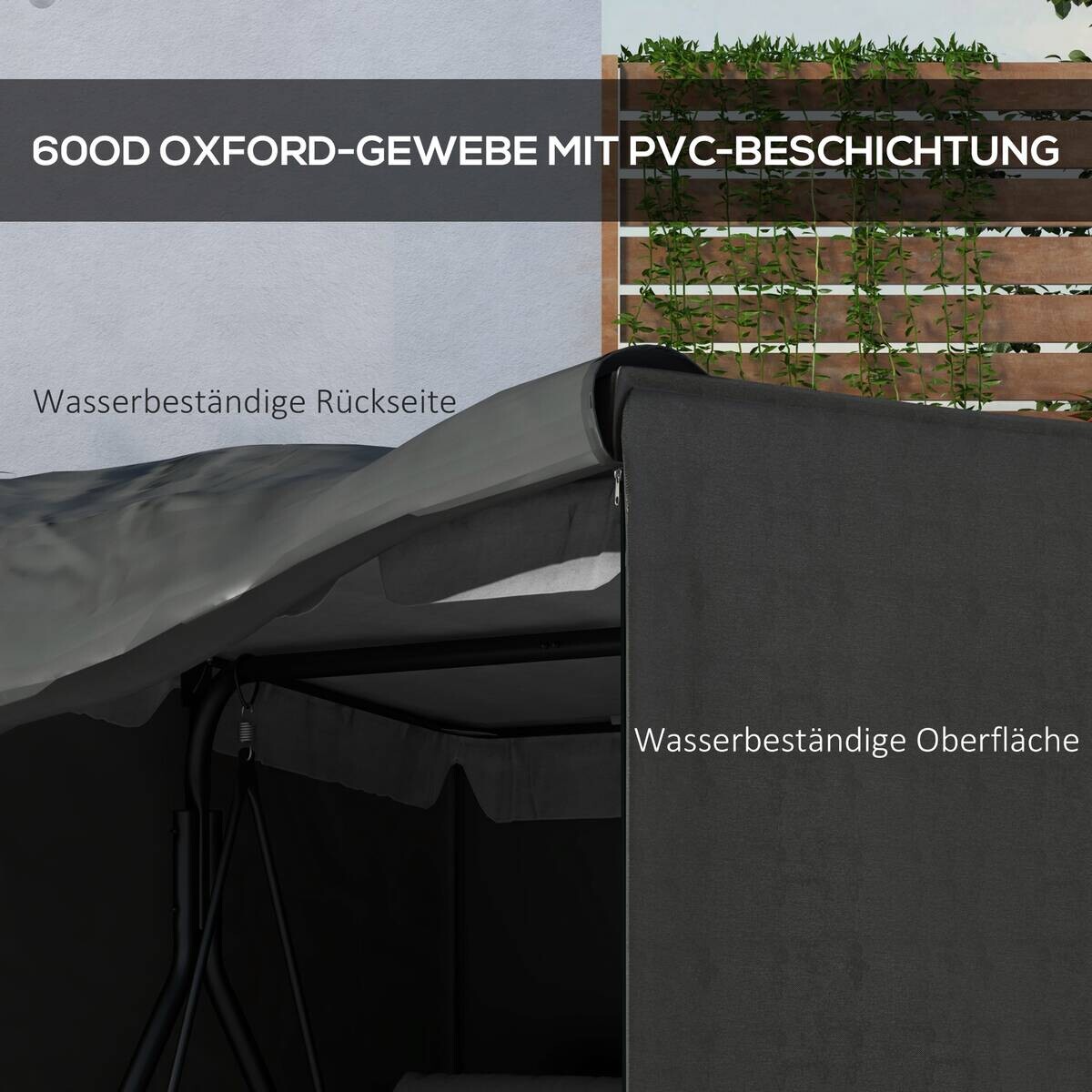 Outsunny Abdeckplane dunkelgrau Polyester B/H/L: ca. 114x152x177 cm