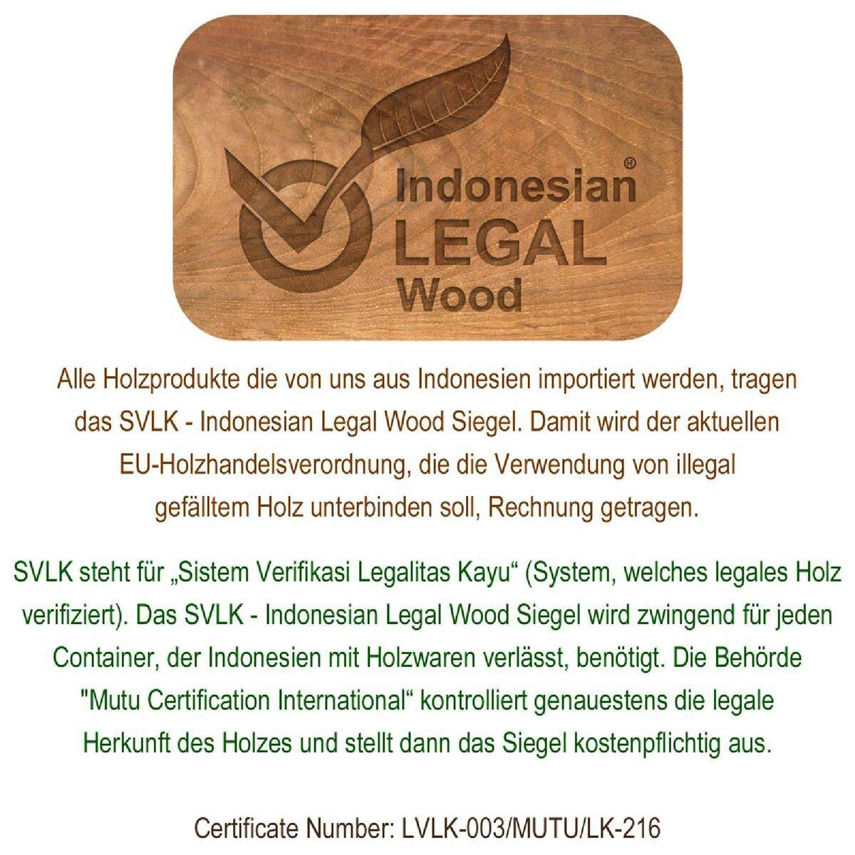 VCM Beistelltisch braun Holz H/D: ca. 46x40 cm