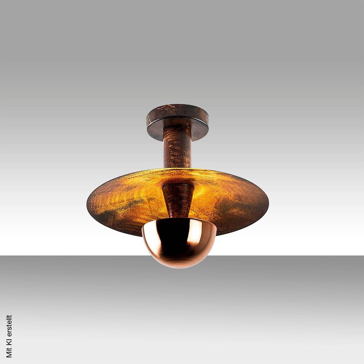 Opviq Deckenleuchte Kurt-13353 Kupfer Metall B/H/T/L/D: ca. 28x26x28x28x28 cm E27 1 Brennstellen