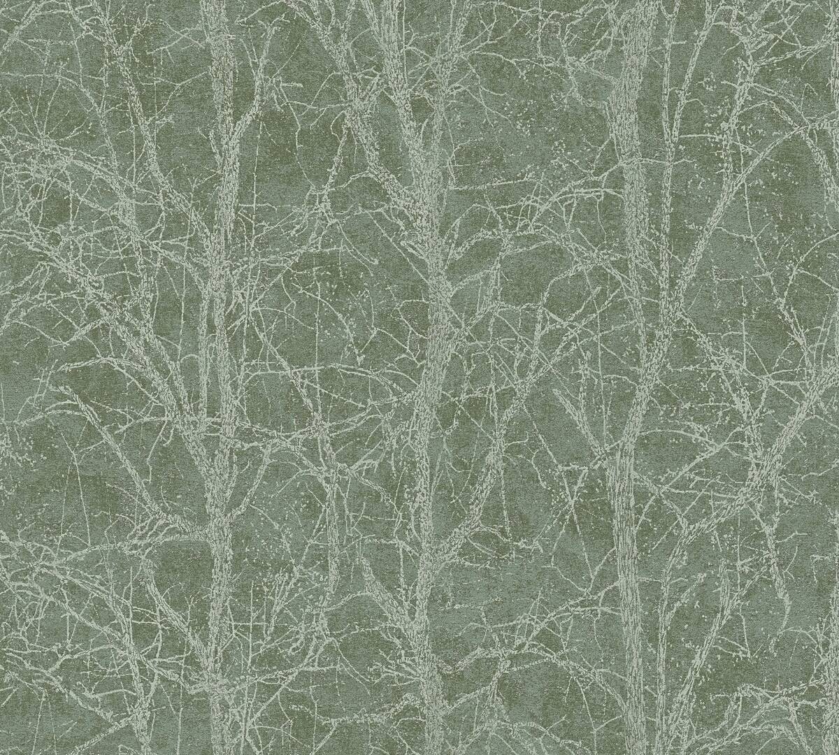 Vliestapete Bäume grün B/L: ca. 53x1005 cm
