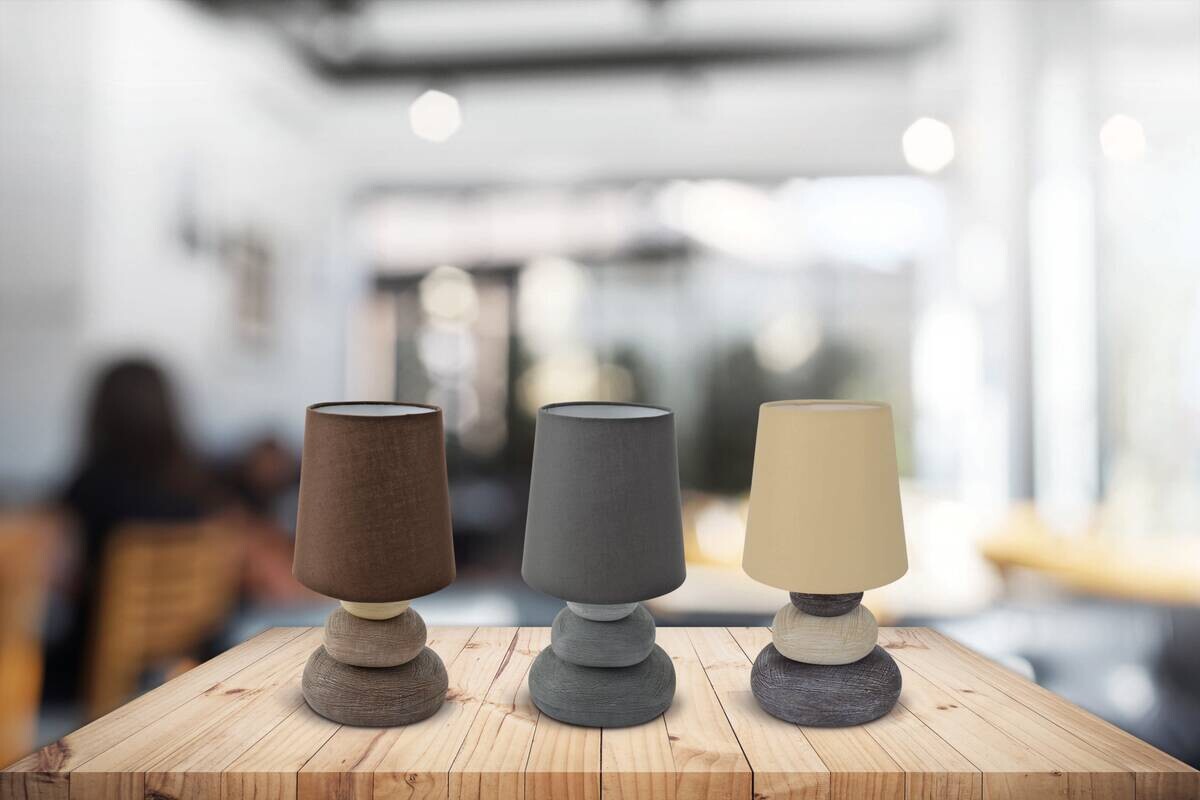 Näve Leuchten Tischleuchte 3045216 grau Keramik B/H/T: ca. 16x31x16 cm E14 1 Brennstellen