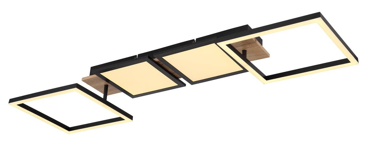 GLOBO LED-Deckenleuchte schwarz Opal dunkelbraun Kunststoff MDF Metall B/H/T: ca. 27x11x100 cm
