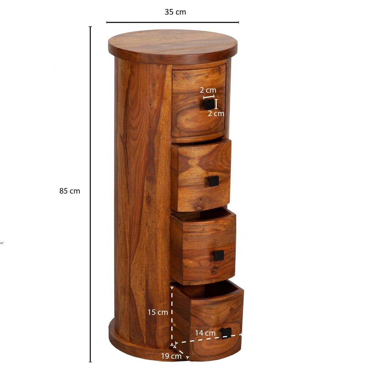 Sideboard natur schwarz B/H/T: ca. 35x85x35 cm