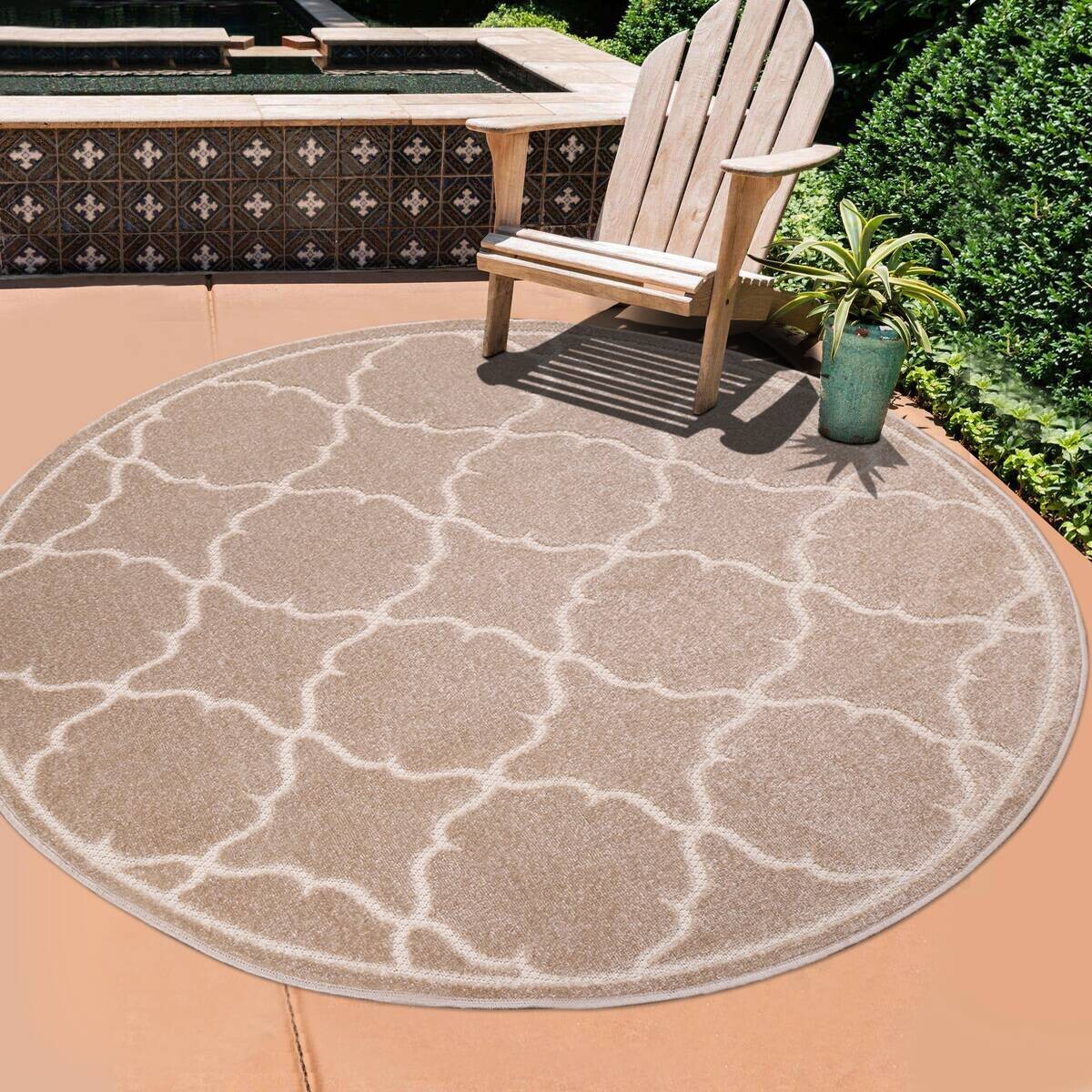 Sanat Outdoorteppich BERLIN beige B/L: ca. 120x120 cm