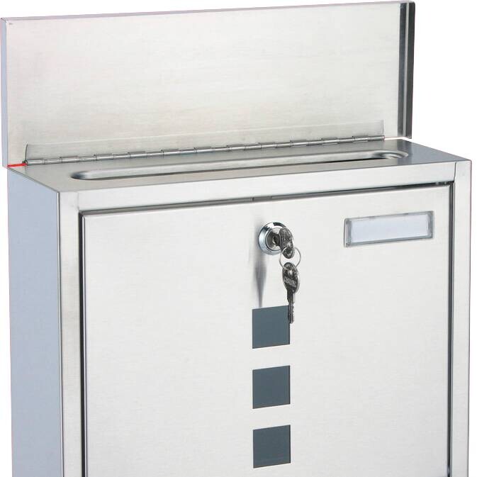 Briefkasten Edelstahl B/T/L: ca. 30,5x9,6x33,5 cm