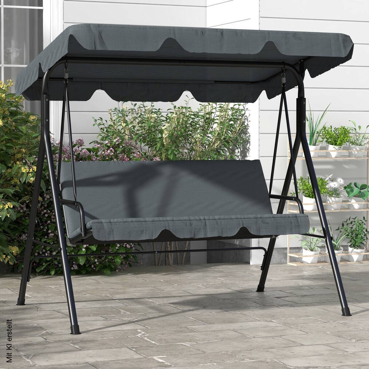 Outsunny Hollywoodschaukel grau Polyester B/H/L: ca. 110x153x172 cm
