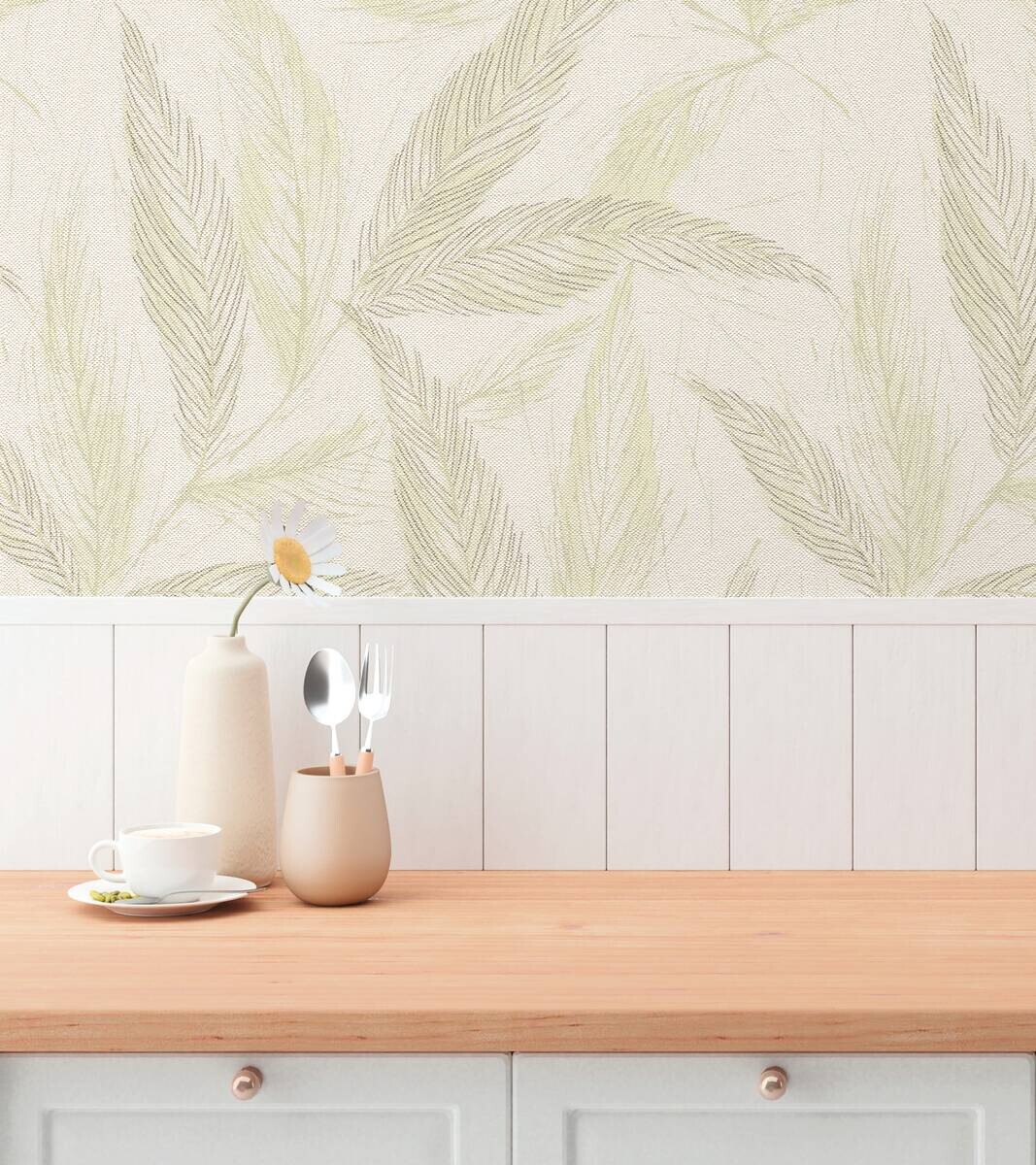 A.S.Creation Vliestapete silber grün creme B/H/D: ca. 53x1005x9,4 cm