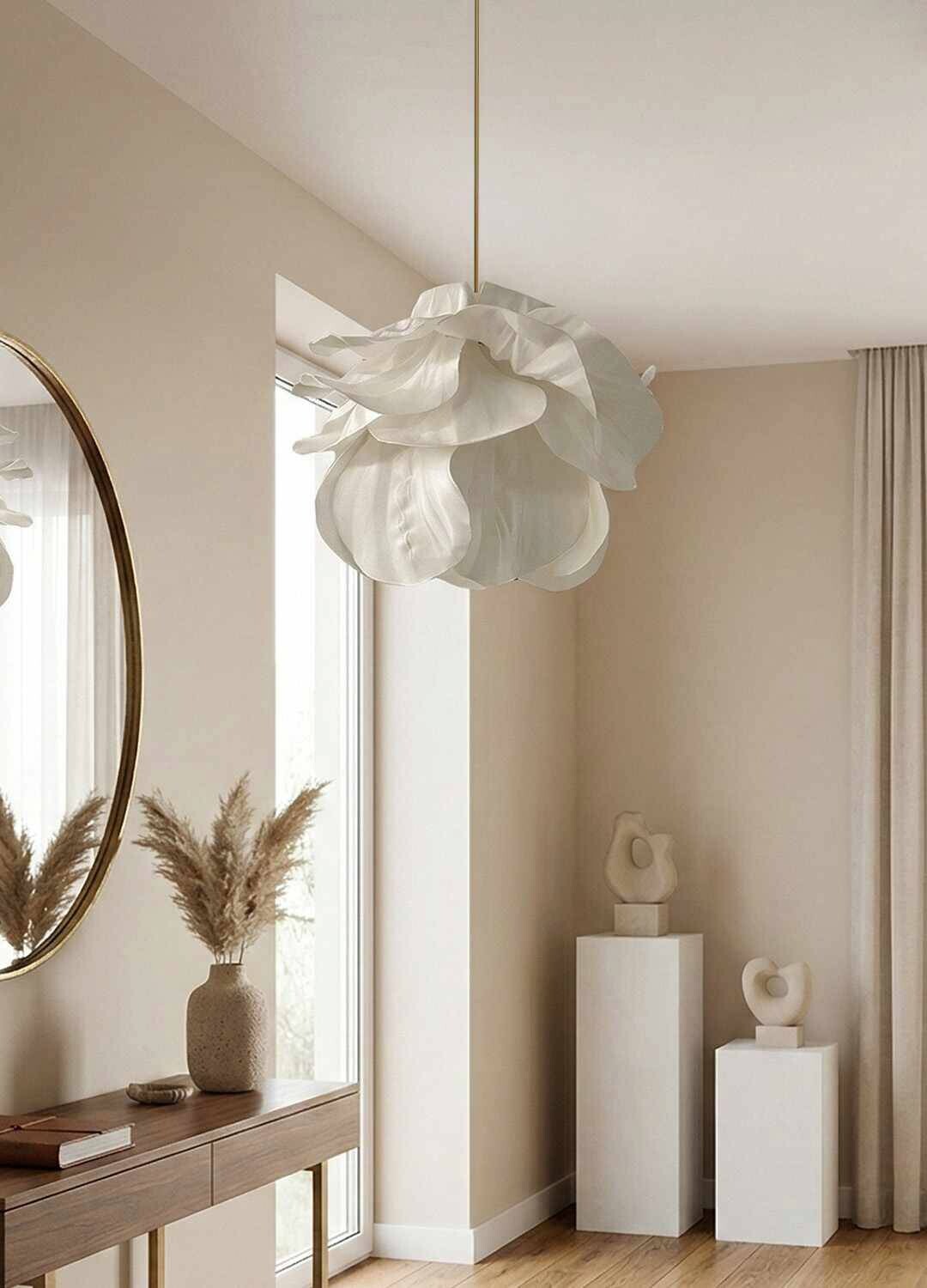 Opviq Pendelleuchte weiß Kunststoff B/H/T/L/D: ca. 48x110x48x48x48 cm E27 1 Brennstellen