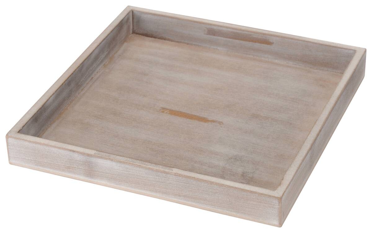 Tablett natur Holz B/H/L: ca. 25x3x25 cm