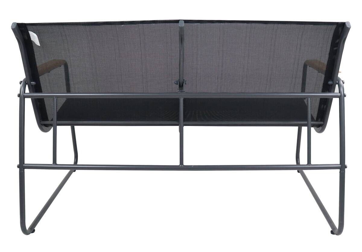 VCM Gartensitzgruppe grau Metall B/H/L: ca. 110x76x74 cm