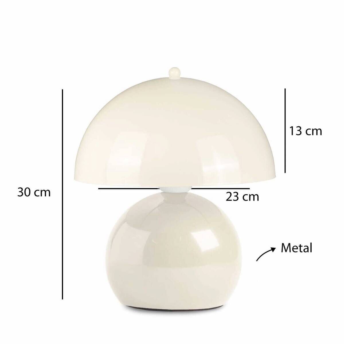 Tischleuchte creme Metall B/H/L/D: ca. 23x30x23x23 cm E27 1 Brennstellen