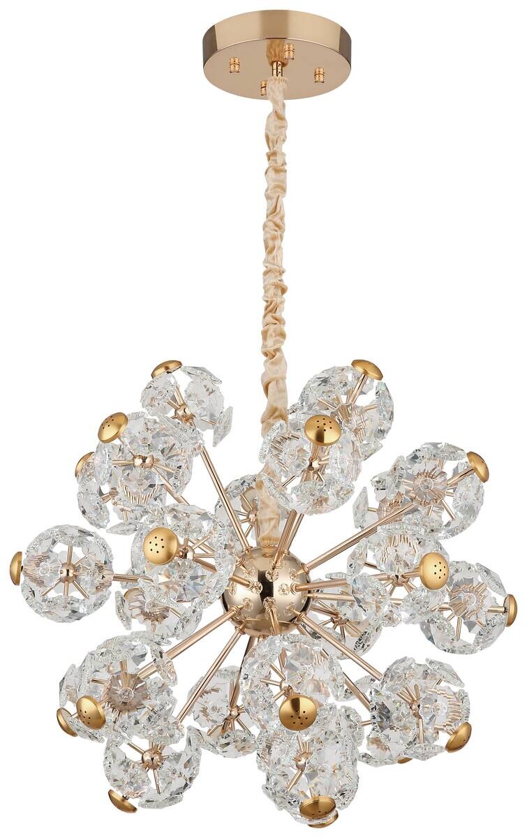 GLOBO Pendelleuchte klar gold Glas Metall H/D: ca. 135x65 cm 1.0 Brennstellen