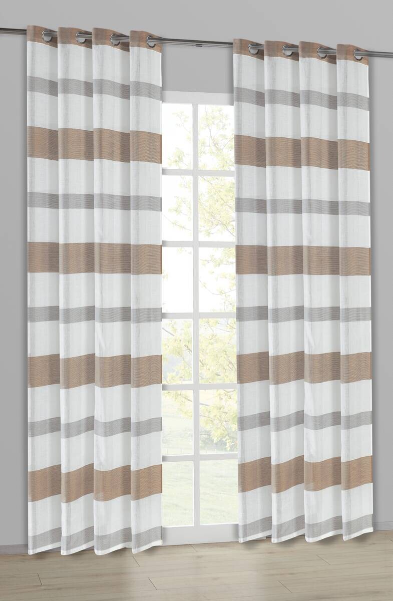 Ösenvorhang Caro braun B/L: ca. 140x245 cm