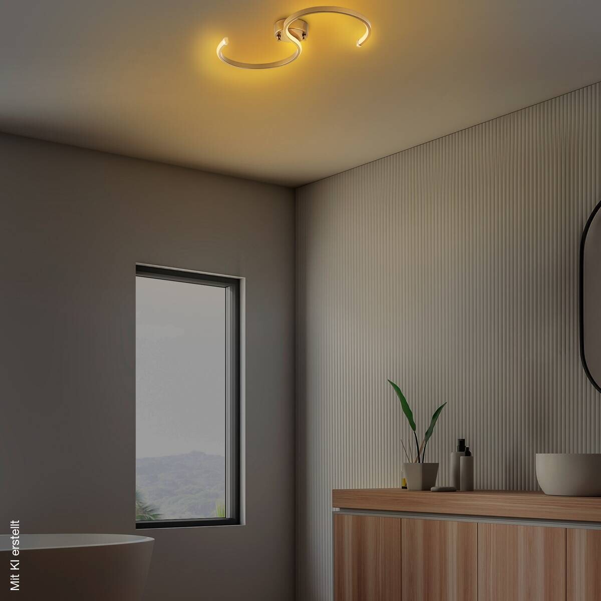 Opviq LED-Deckenleuchte gold B/H/T: ca. 25x51x5 cm