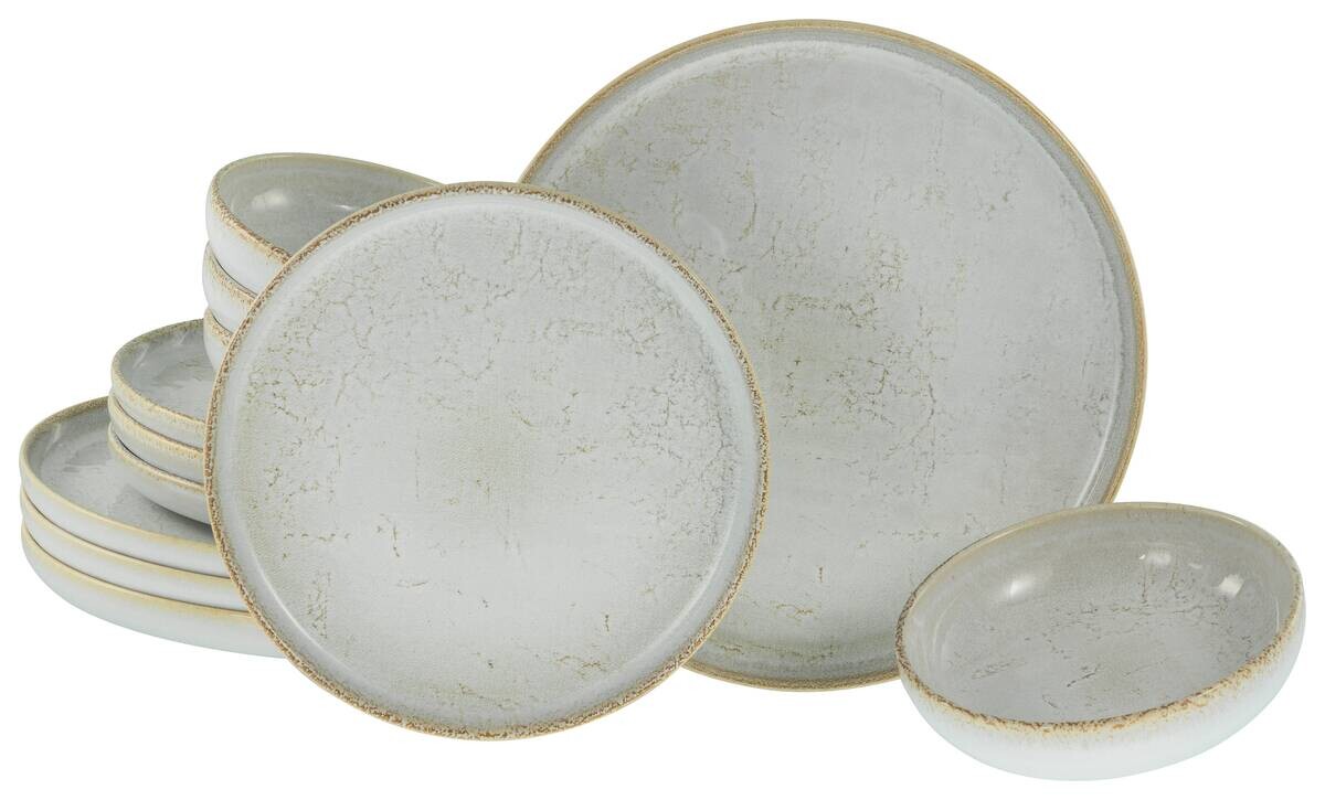 CreaTable Tafelservice Uno weiß Steinzeug 12 tlg.