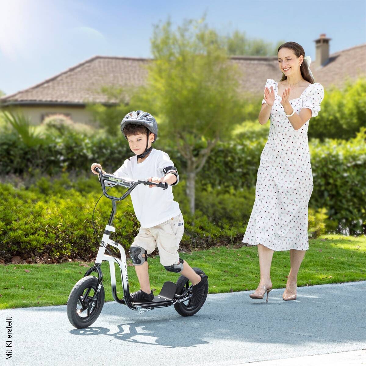 AIYAPLAY Kinderscooter weiß B/H/L: ca. 50x88x115 cm