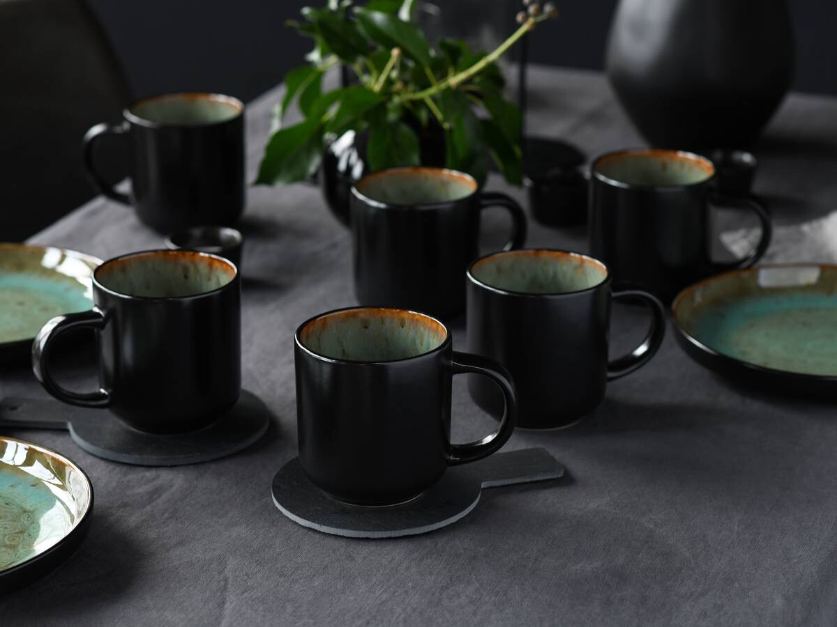 CreaTable Kaffeebecher Nordic Fjord Green grün Steinzeug