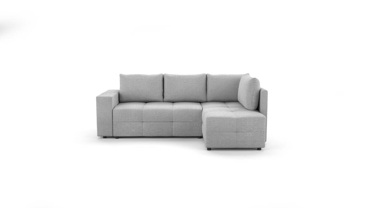 Ecksofa mit Bettfunktion und Bettkasten hellgrau Flachgewebe B/T: ca. 238x167 cm