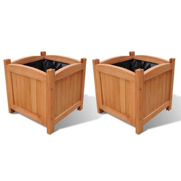 Hochbeet 2er-Set braun Holz B/H/L: ca. 30x30x30 cm