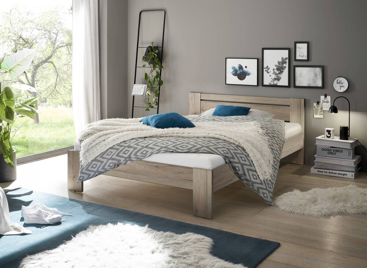 Futonbett Cannes Eiche San-Remo Nachbildung Liegefläche B/L: ca. 140x200 cm