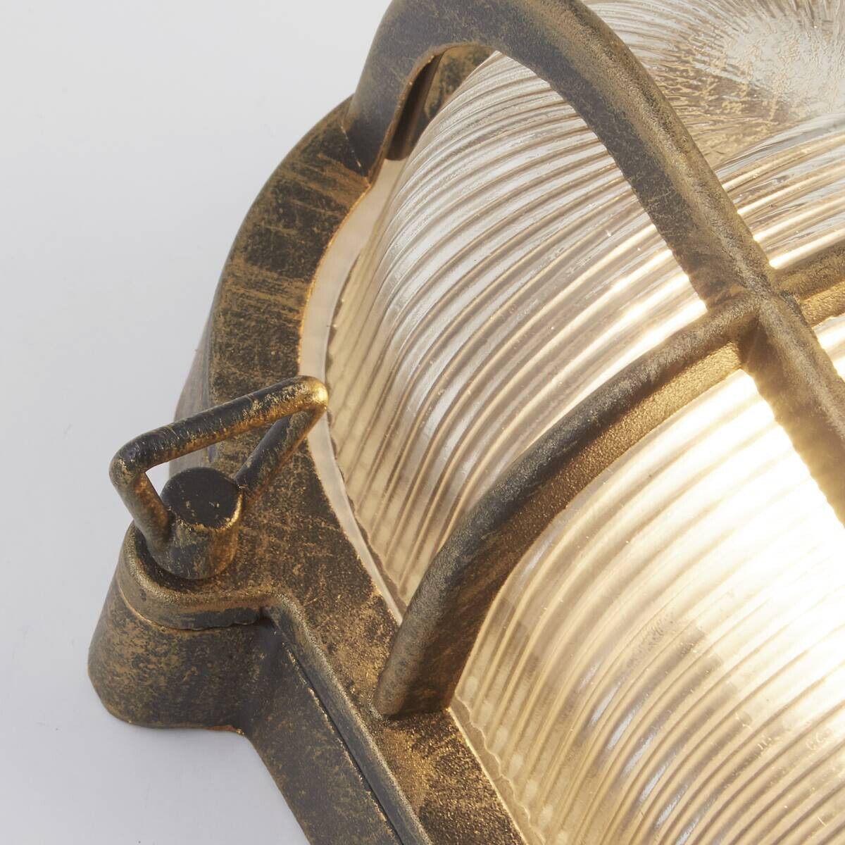 Searchlight Außenleuchte Bulkhead transparent schwarz Glas Stahl B/H/T: ca. 16x25x10,5 cm E27 1 Brennstellen