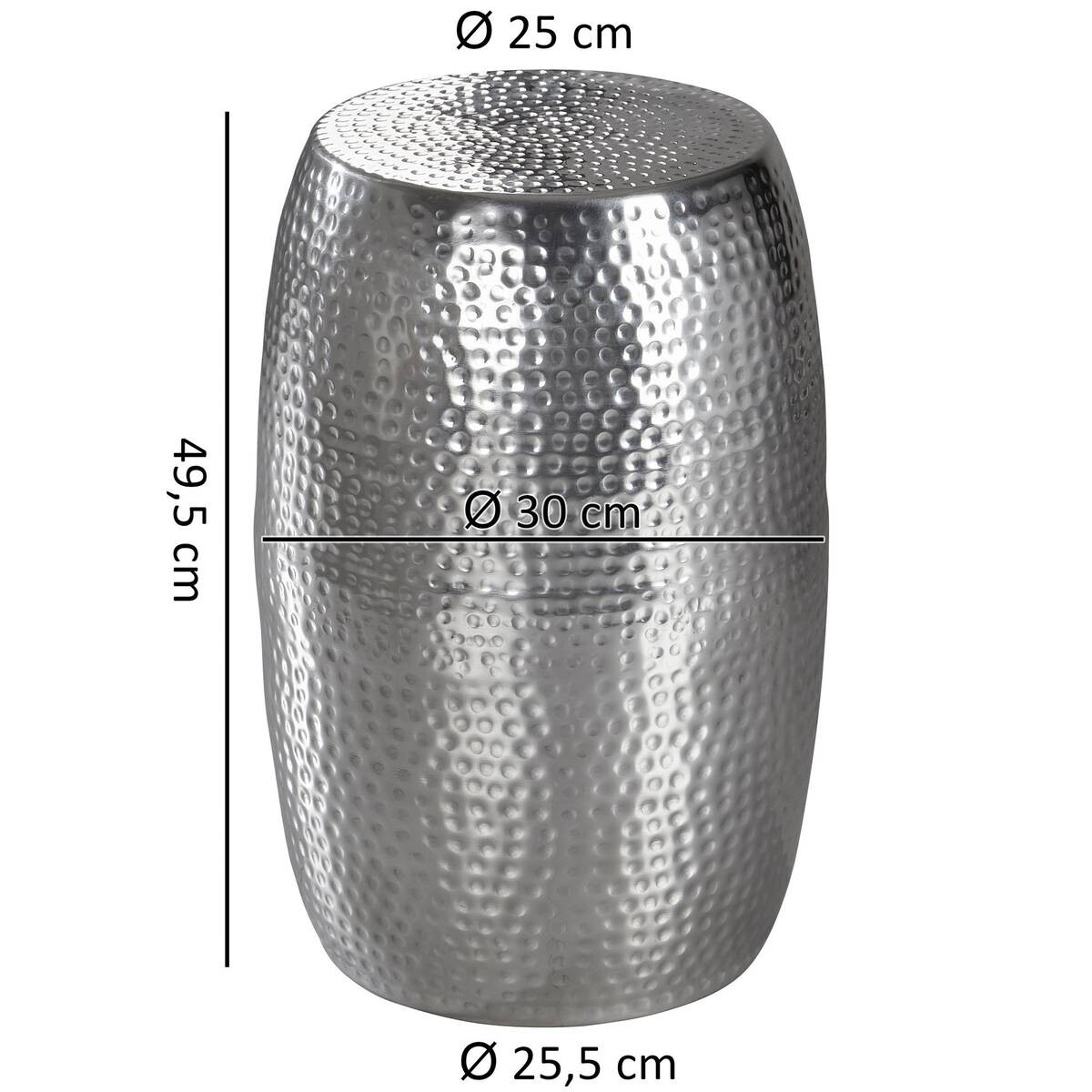 Beistelltisch silber Aluminium B/H/T: ca. 30x49,5x30 cm