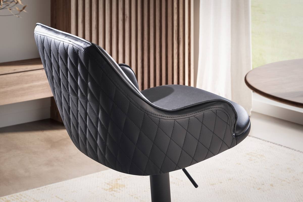 Barhocker schwarz Kunstleder B/H/T: ca. 45x106x45 cm