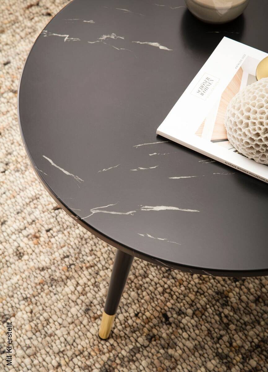 Couchtisch schwarz Marmor Optik B/H/T: ca. 60x41x60 cm