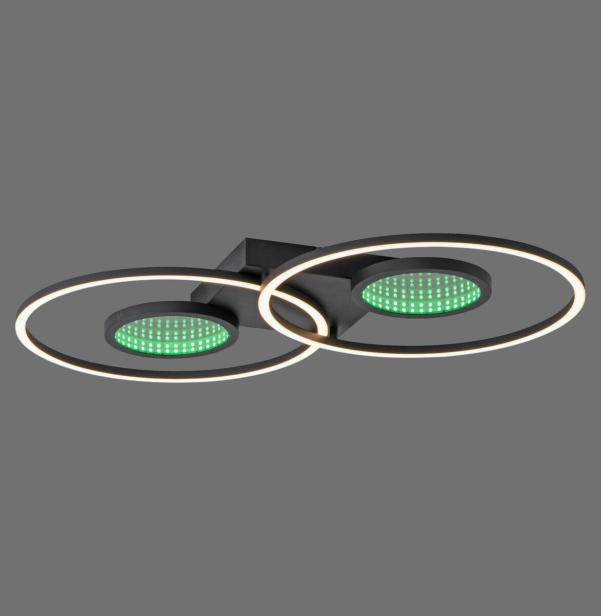 Just Light LED-Deckenleuchte Tunel schwarz weiß Kunststoff Aluminium H/L: ca. 7x70 cm 2 Brennstellen