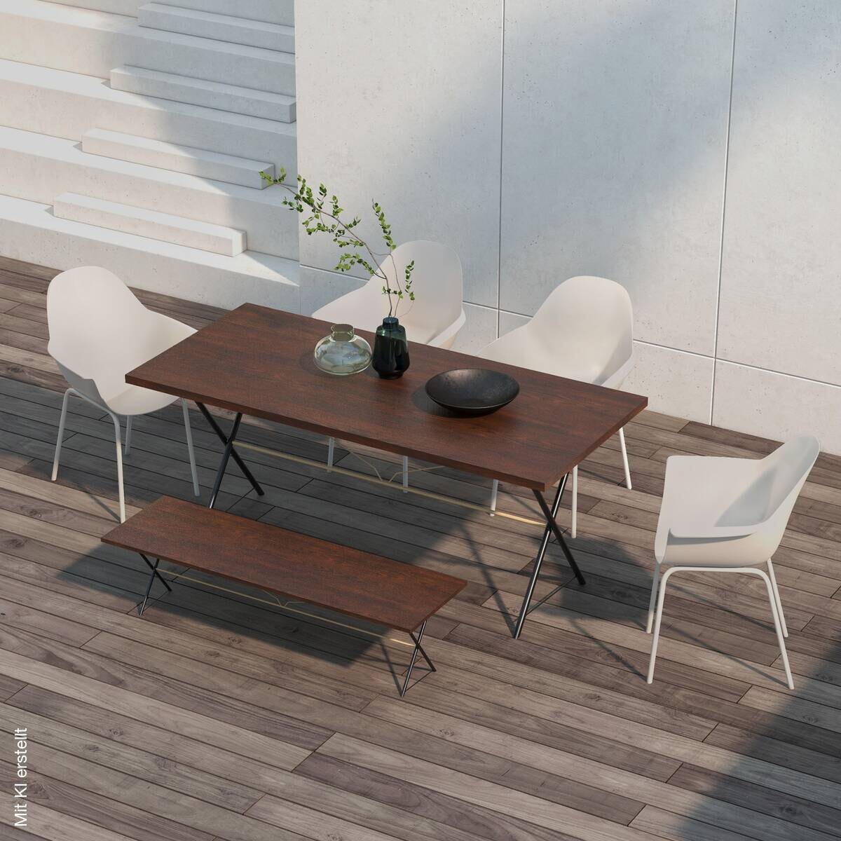 Outsunny Bistro-Set grau Stahl B/H/L: ca. 55x84x59 cm