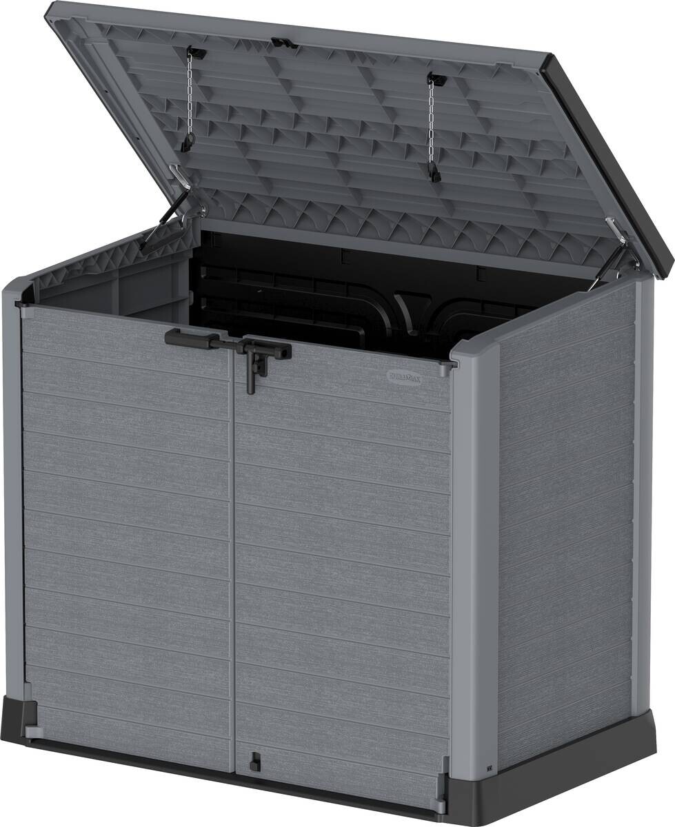 VCM Mülltonnenbox 2er StoreAway grau Kunststoff B/H/L: ca. 145x125x83 cm