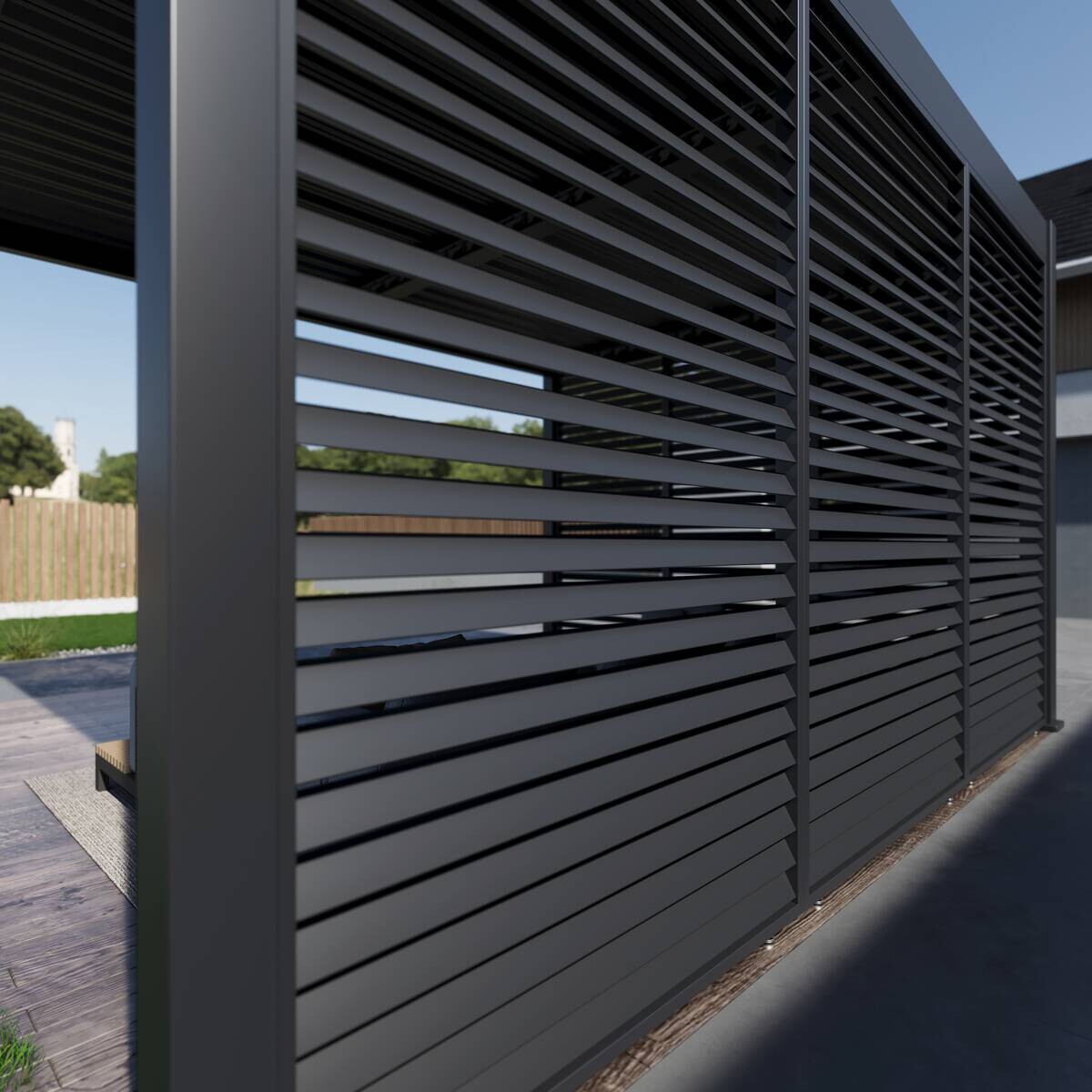 Paragon Outdoor Lamellen-Sichtschutz Grand Tuscan grau Aluminium B/H: ca. 94x234 cm