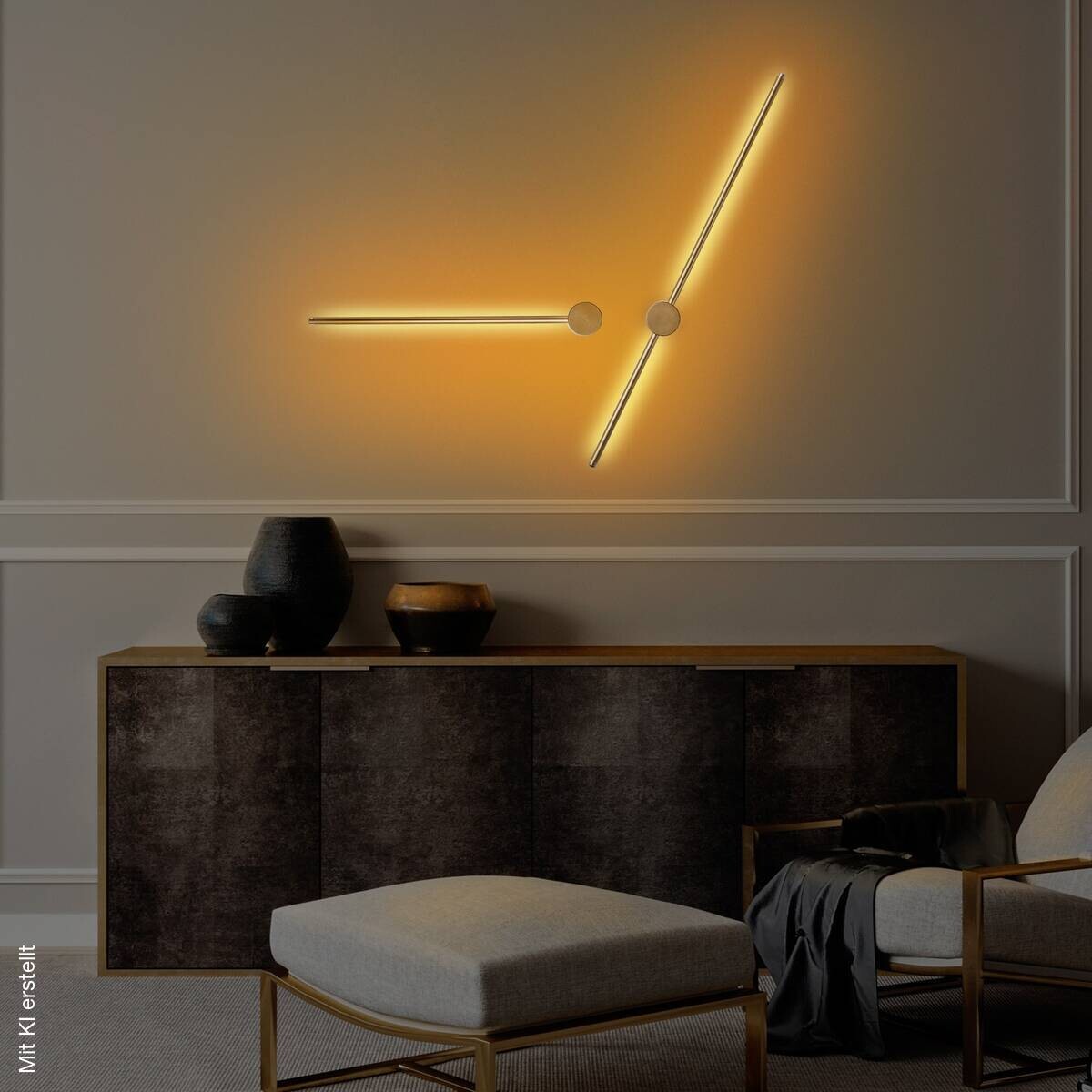 Opviq LED-Wandleuchte gold B/H/T: ca. 91x10x7 cm