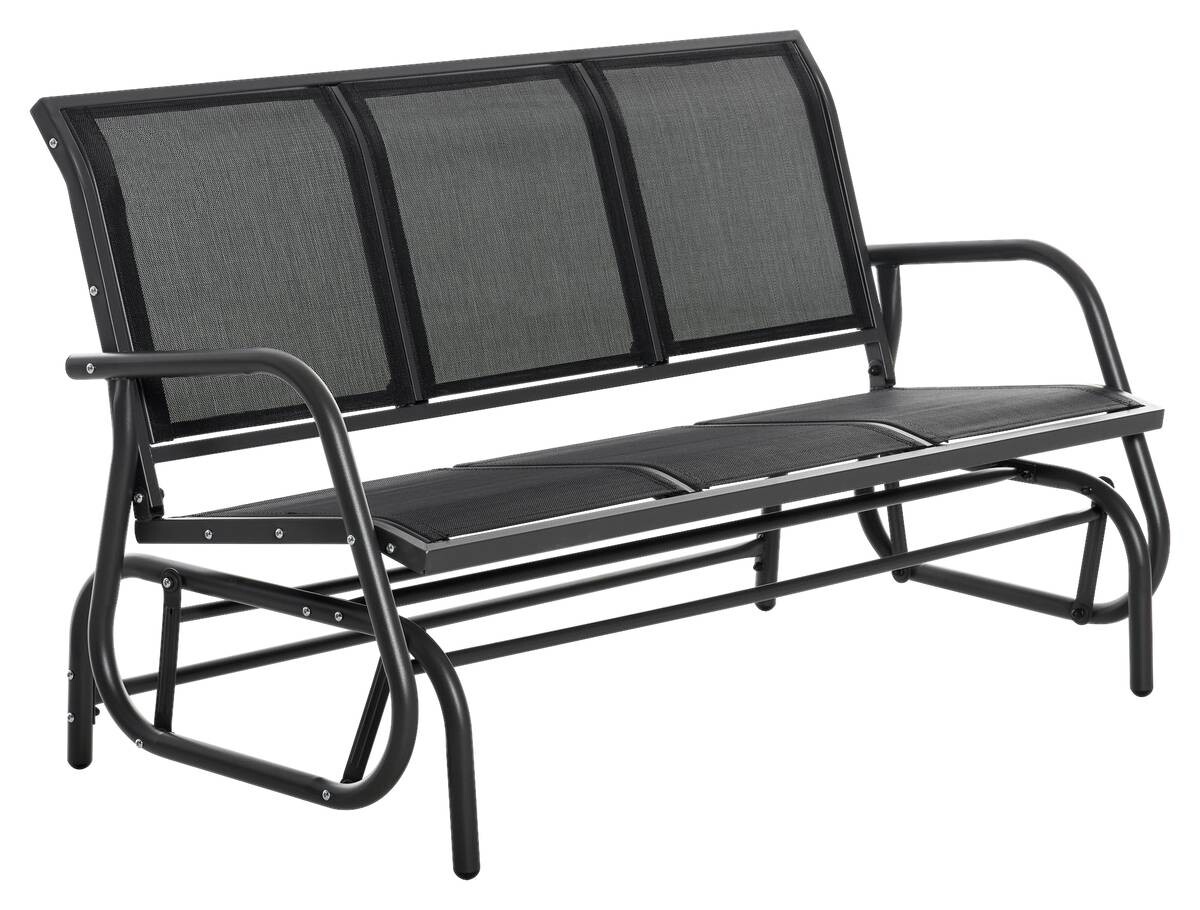 Outsunny Schaukelbank schwarz Metall B/H/L: ca. 75x85x151 cm
