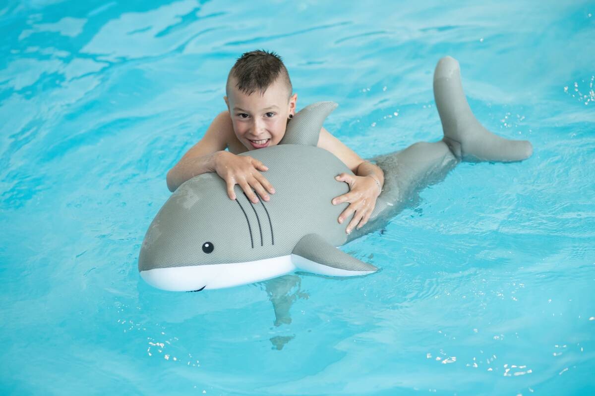 Westmann Sitzsack Schwimmtier Hai grau Kunststoff B/H/T: ca. 111x38x45 cm