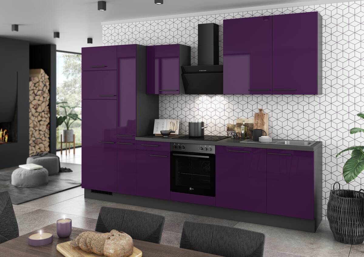 artego Küchenblock Sigma violett B/T: ca. 310x60 cm