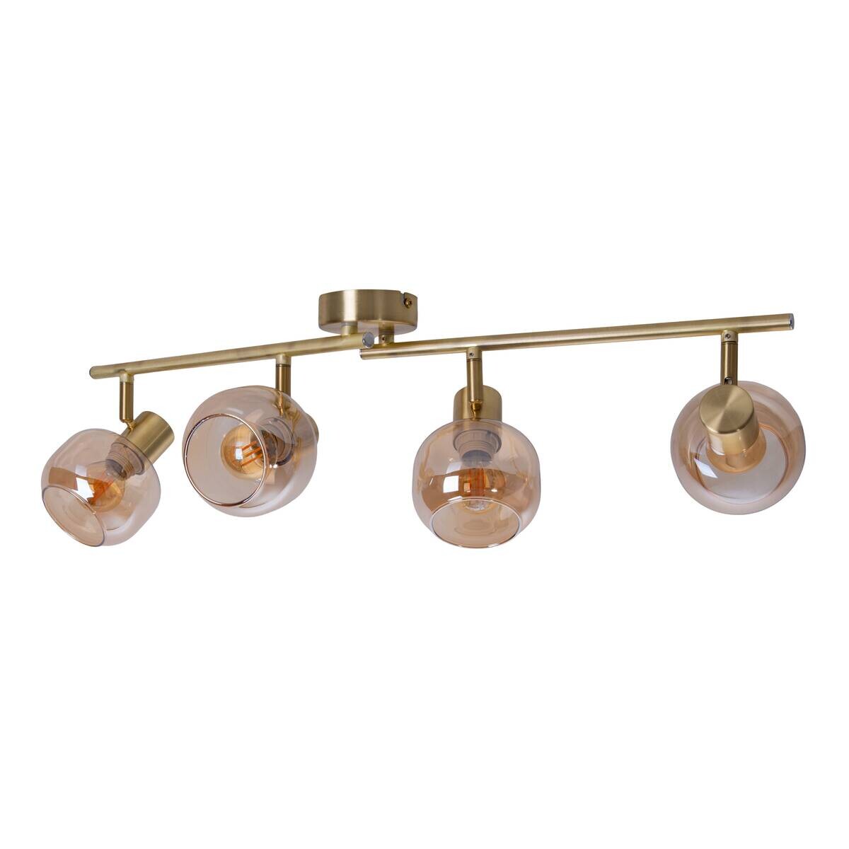 Näve Leuchten Spot gold Glas Metall B/H/T: ca. 80x20x10 cm E14 4 Brennstellen
