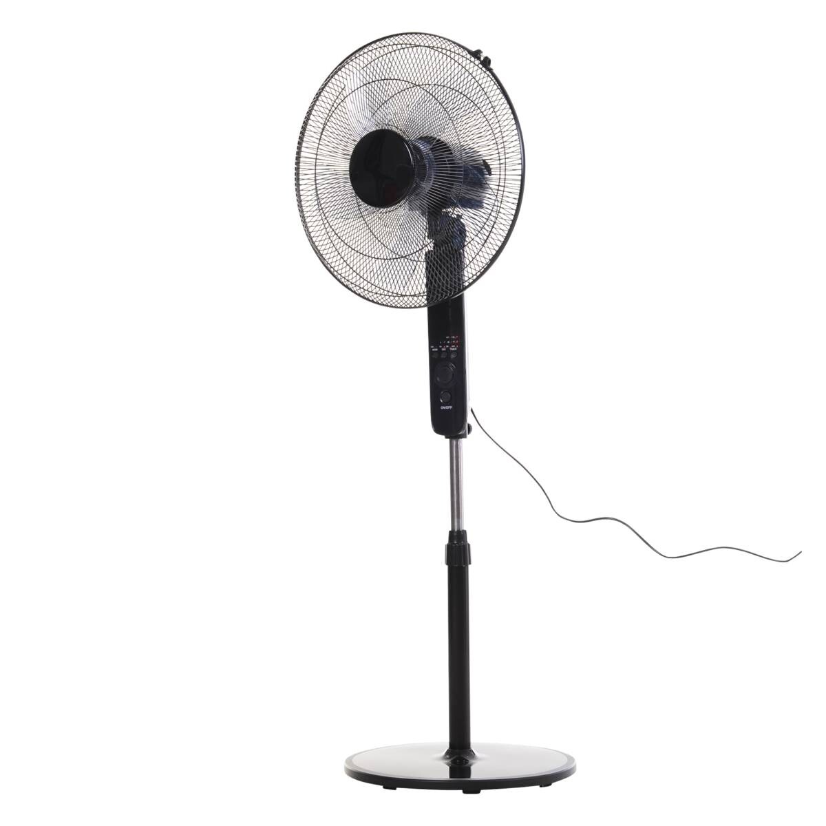 HOMCOM Standventilator mit Fernbedienung schwarz Metall Kunststoff H/D: ca. 124x45 cm