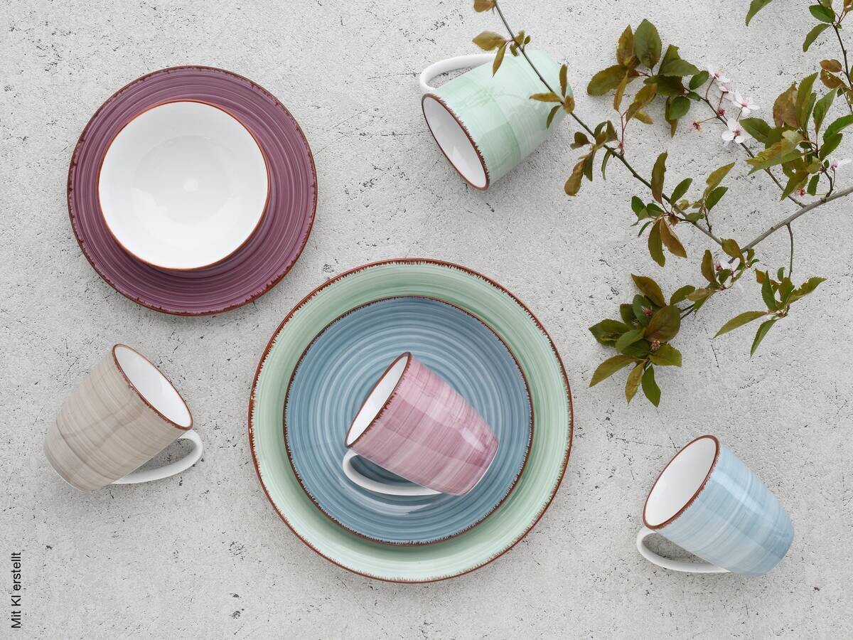 CreaTable Kombiservice Samba multicolor Porzellan 16 tlg.