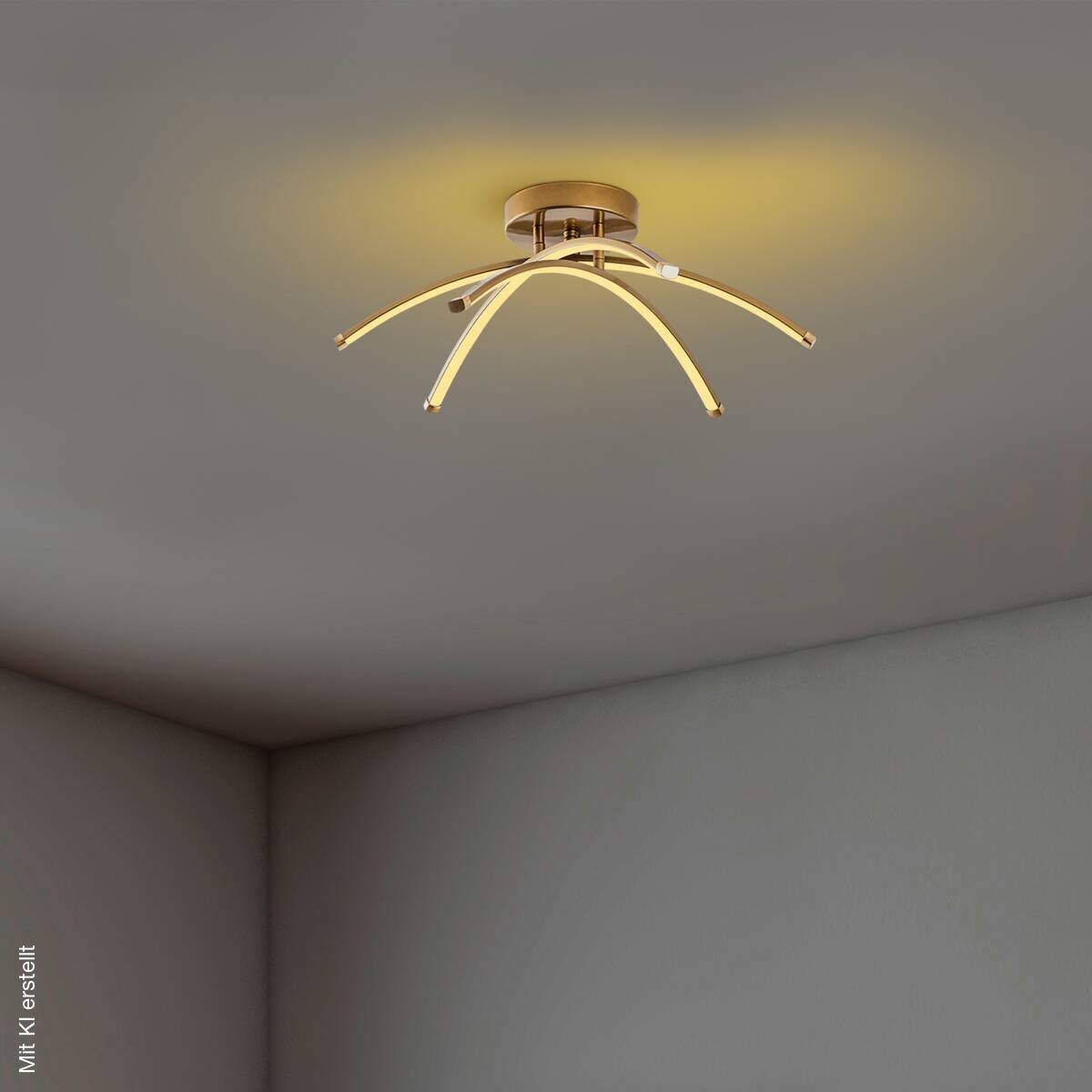 Opviq LED-Deckenleuchte gold B/H/T: ca. 57x20x57 cm