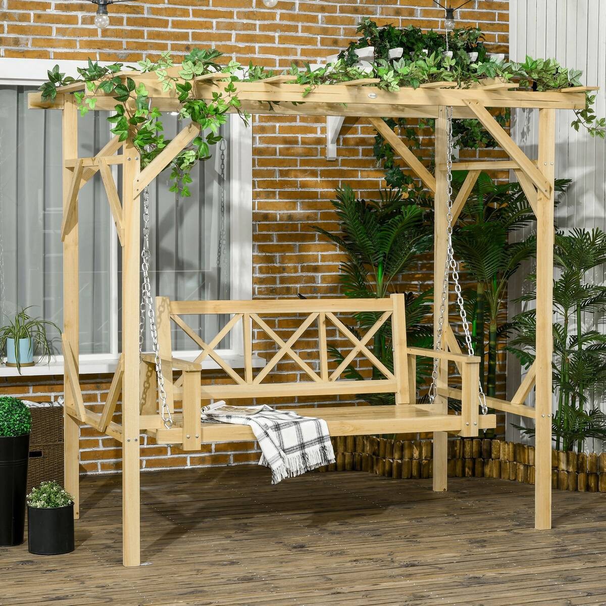 Outsunny Hollywoodschaukel mit Pergola
