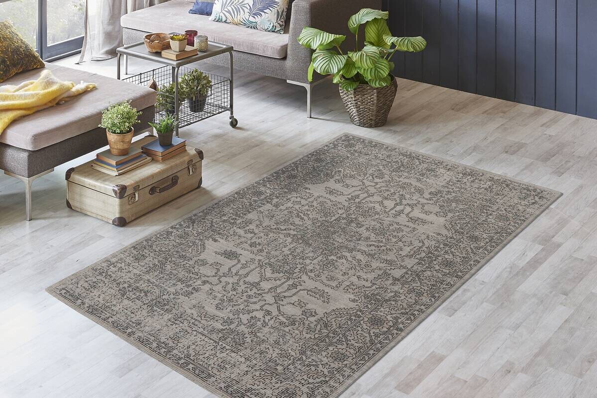 Kayoom Flachflorteppich Perry 325 taupe B/L: ca. 80x150 cm