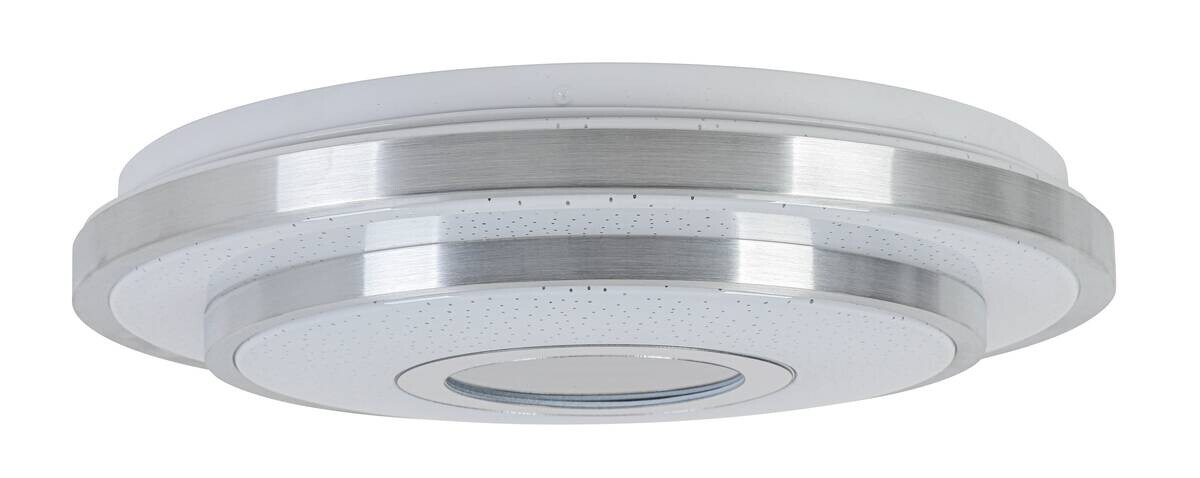 Nolo LED Deckenleuchte Chrom weiß Kunststoff Metall B/H/L: ca. 38x7,5x38 cm 2 Brennstellen