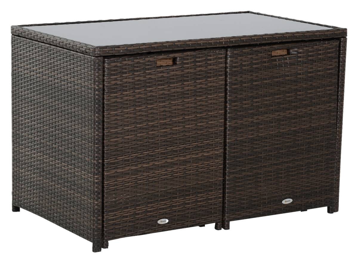 Outsunny Garnitur braun Polyrattan