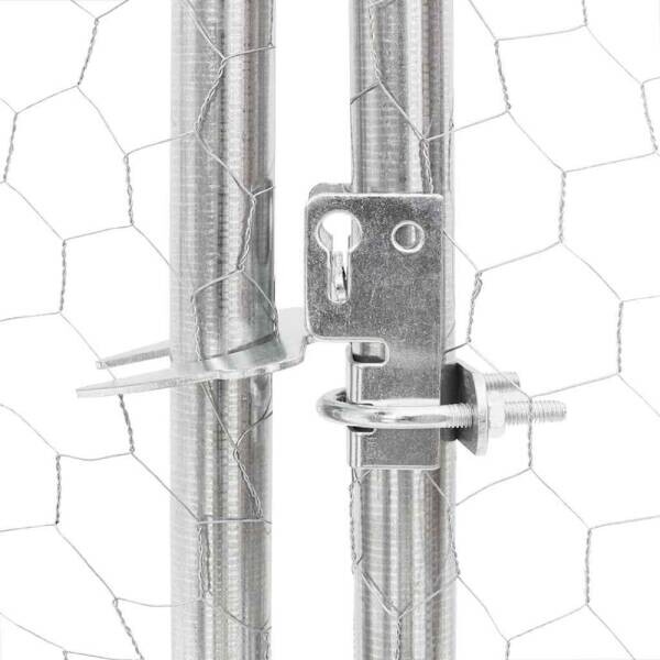 vidaXL Hühnerstall silber Stahl H/L: ca. 225x250 cm